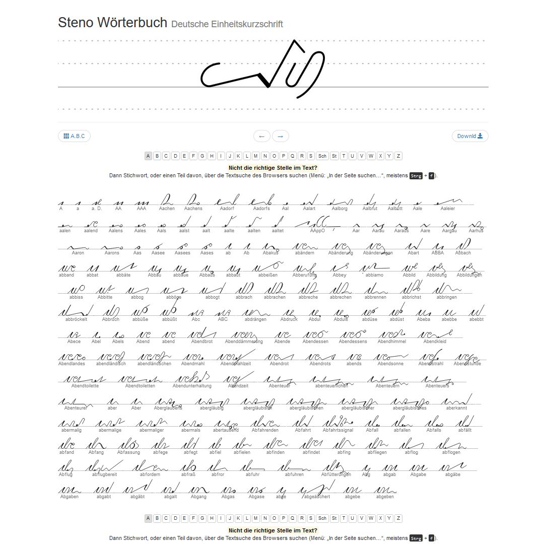 Stenografie Wörterbuch (DEK) | SCH