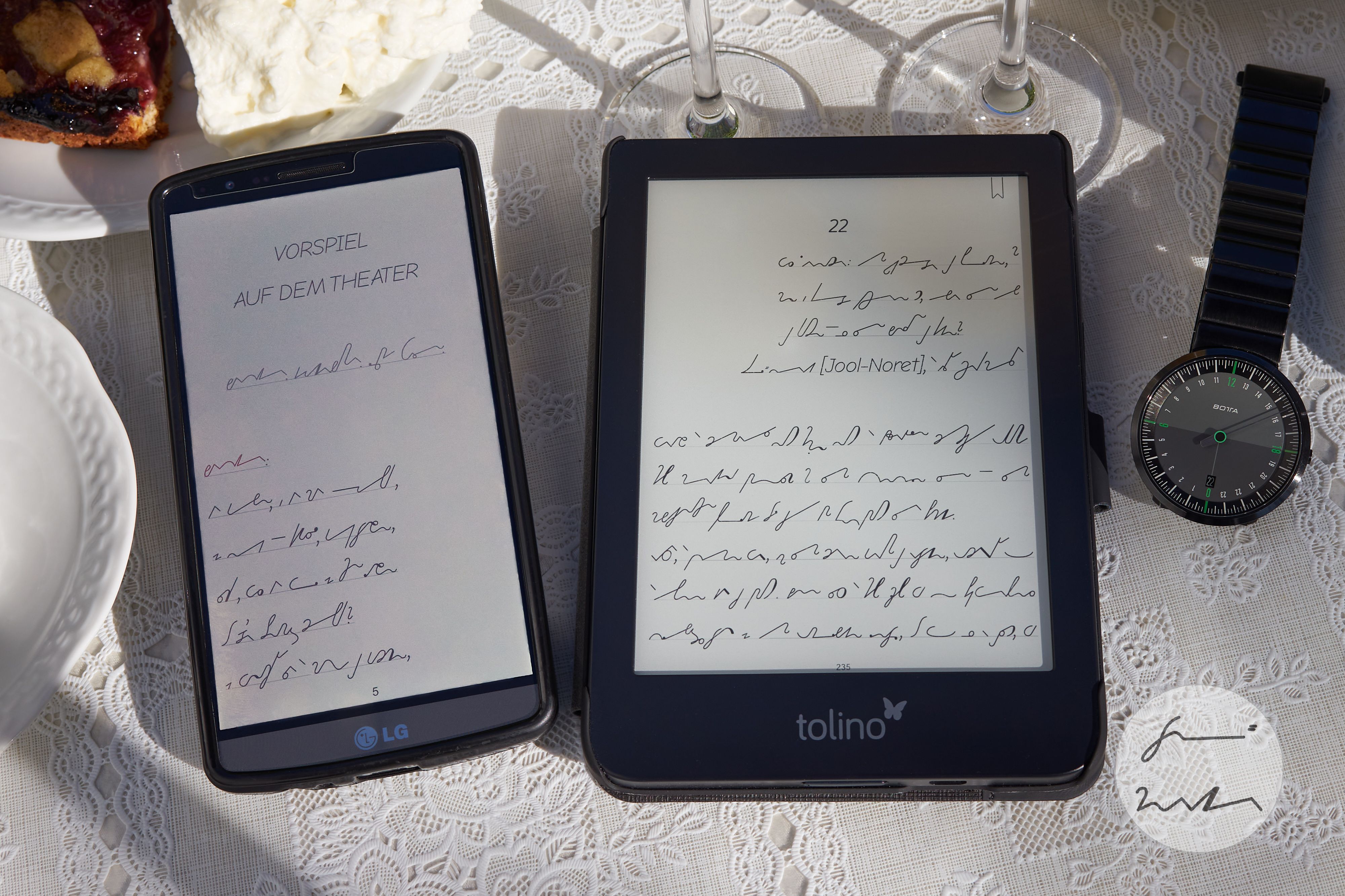 Stenografie auf dem Handy und E-Book-Reader